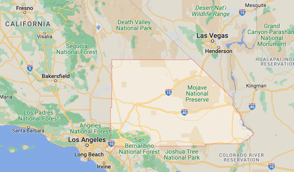 San Bernardino County, California. (Screenshot via Google Maps)