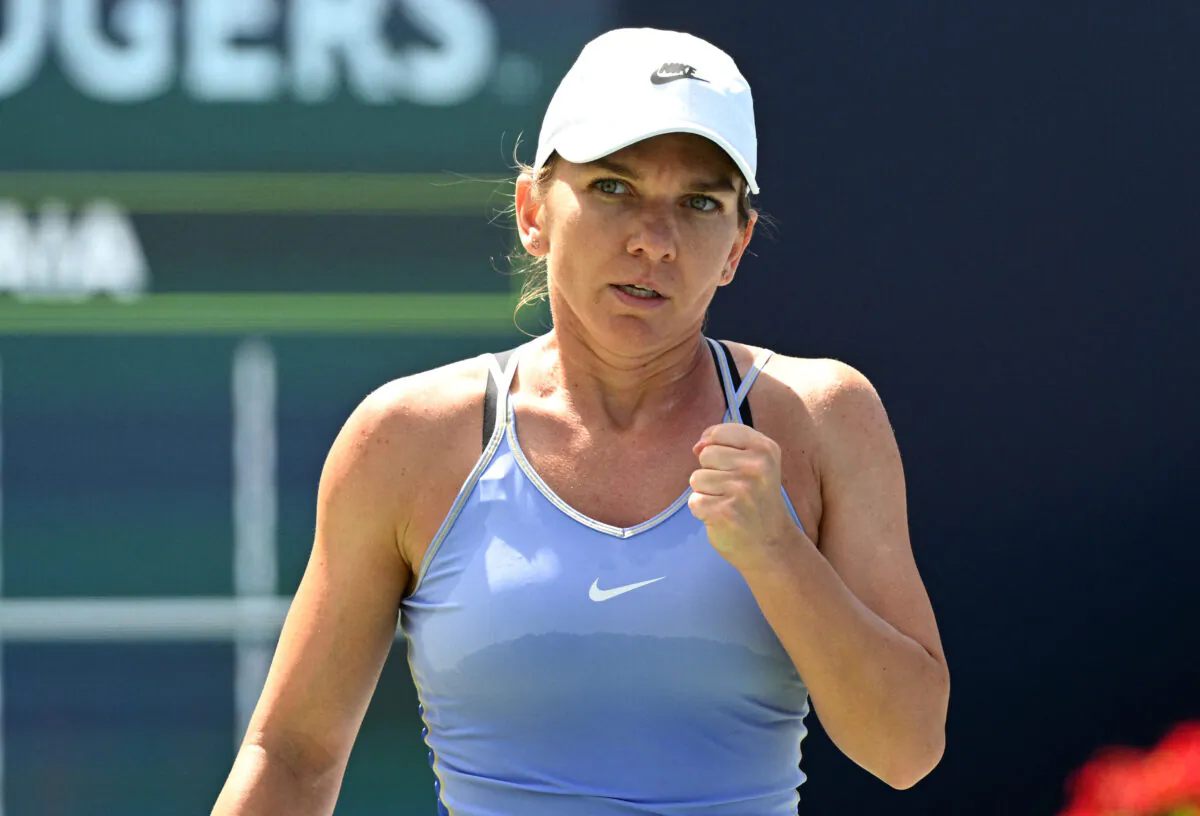 Simona Halep (ROU) reacts to winning a point against Beatriz Haddad Maia (BRA) (not pictured) in the women's final of the National Bank Open at Sobeys Stadium in Toronto on Aug 14, 2022. (Dan Hamilton/USA TODAY Sports)
