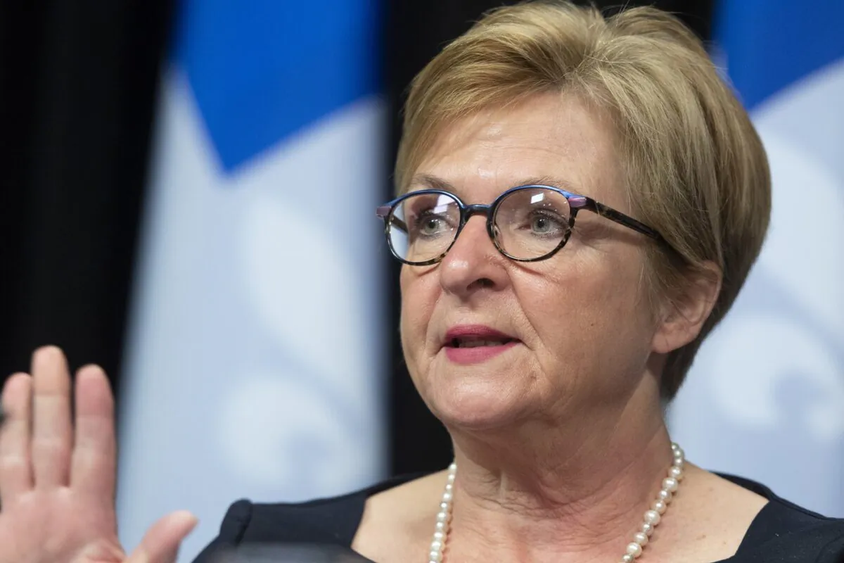 Quebec's auditor general Guylaine Leclerc unveils a report, at the Legislature in Quebec City, Nov. 24, 2021. (The Canadian Press/Jacques Boissinot)