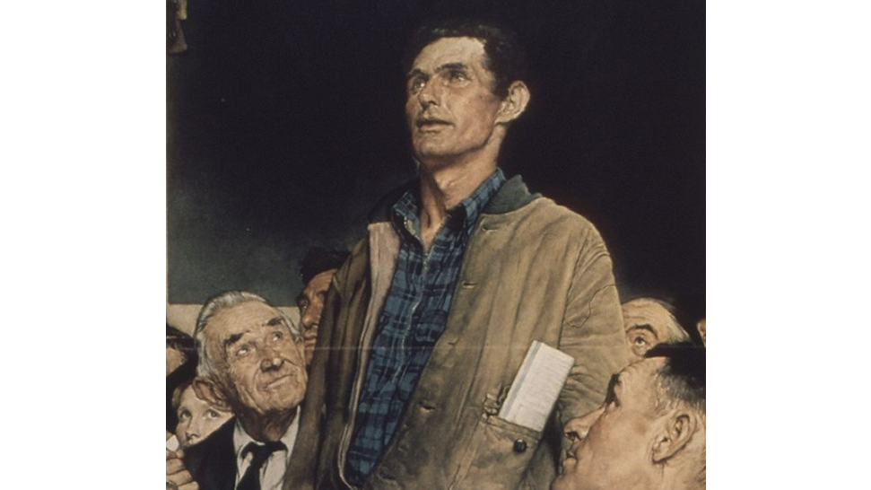 A detail of Norman Rockwell's "Freedom of Speech," 1943. National Archives. (Public Domain)