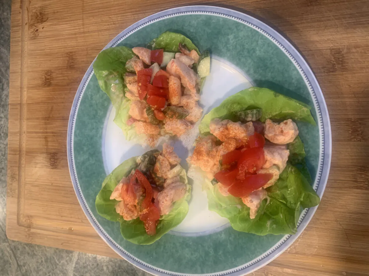 This Louie filling is packed with juicy shrimp pieces along with crisp diced cucumber and watermelon radish. (Diane Rossen Worthington/TNS)