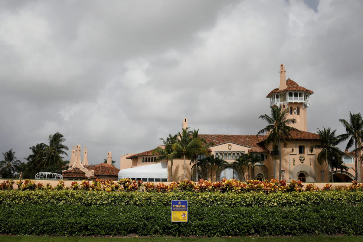 A view of former U.S. President Donald Trump's Mar-a-Lago home after FBI agents raided it, in Palm Beach, Fla., on Aug. 9, 2022. (Marco Bello/Reuters)