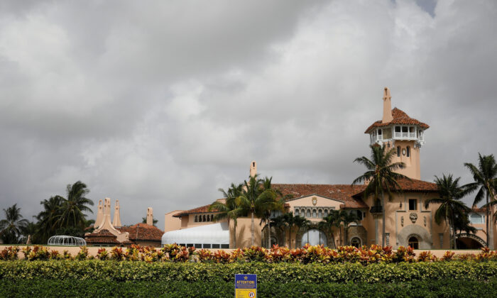 A view of former U.S. President Donald Trump's Mar-a-Lago home after FBI agents raided it, in Palm Beach, Fla., on Aug. 9, 2022. (Marco Bello/Reuters)
