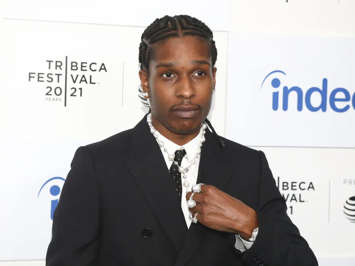 Rapper A$AP Rocky attends the premiere for "Stockholm Syndrome," during the 20th Tribeca Festival at The Battery in New York on June 13, 2021. (Andy Kropa/Invision/AP)