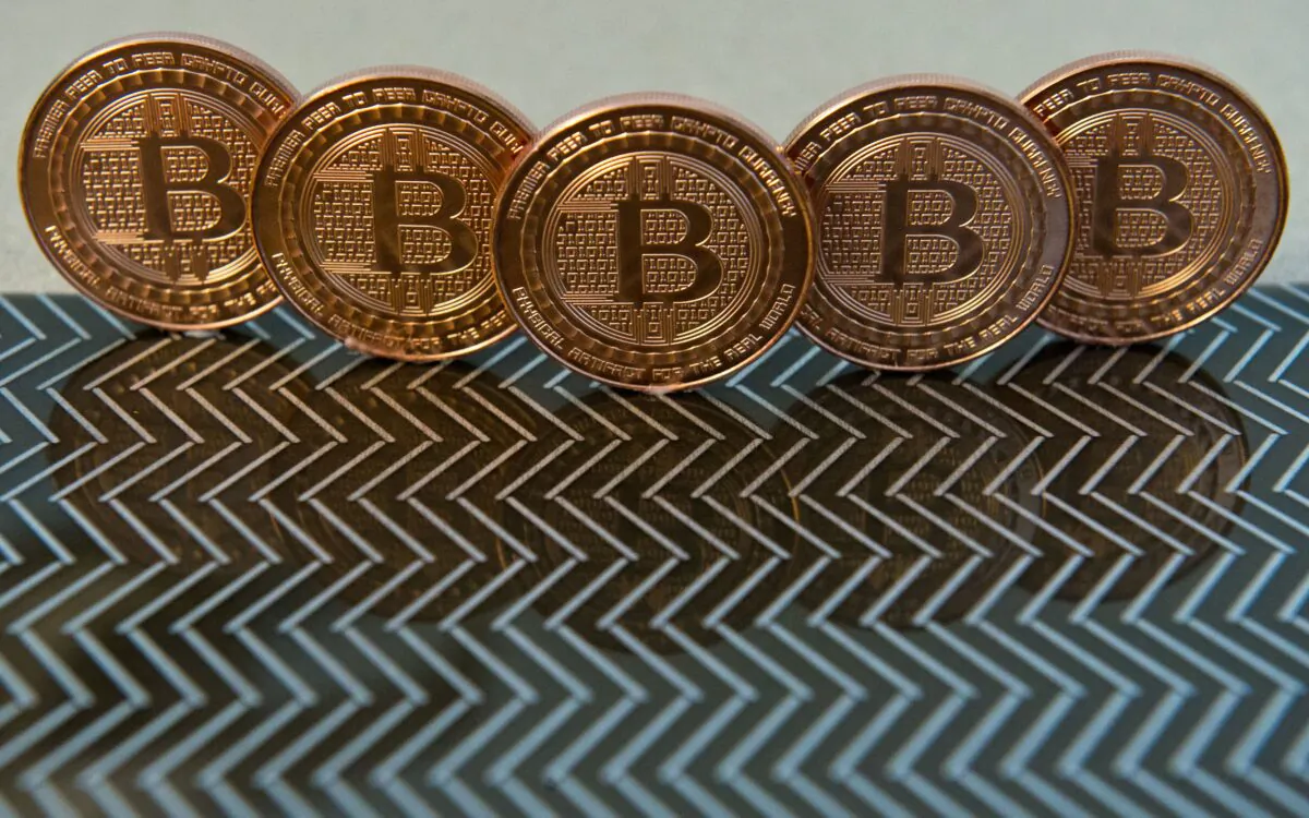 Bitcoin medals in Washington on June 17, 2014. (Karen Bleier/AFP via Getty Images)