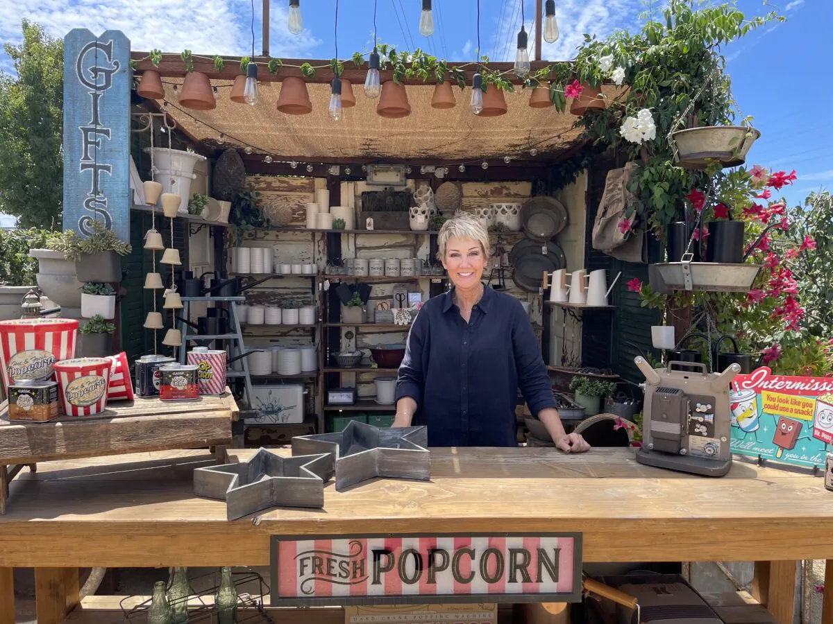 Anne Manassero at Manassero Farms Market in Irvine, Calif., on Aug. 12, 2022. (Carol Cassis/The Epoch Times)