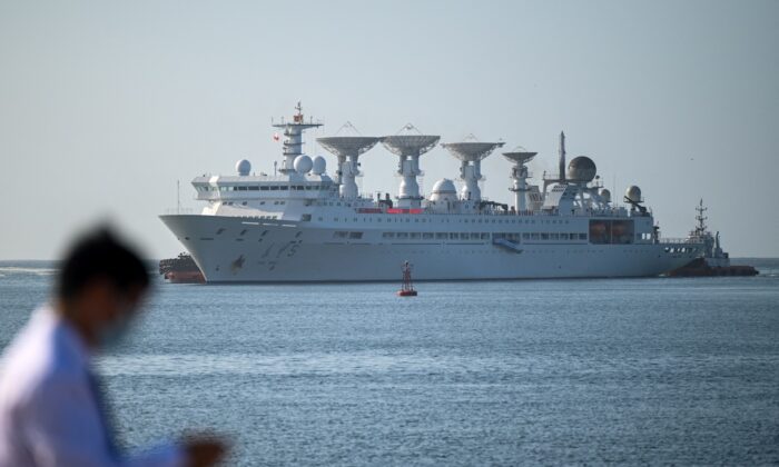China's research and survey vessel, the Yuan Wang 5, arrives at Hambantota port on Aug.16, 2022. (Ishara S. Kodikara/AFP via Getty Images)