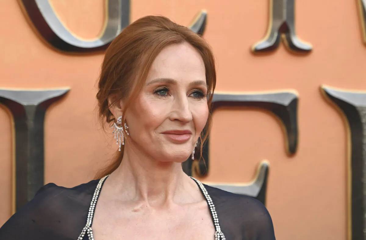 J.K. Rowling arrives at the "Fantastic Beasts: The Secret of Dumbledore" world premiere at The Royal Festival Hall in London, England, on March 29, 2022. (Stuart C. Wilson/Getty Images)