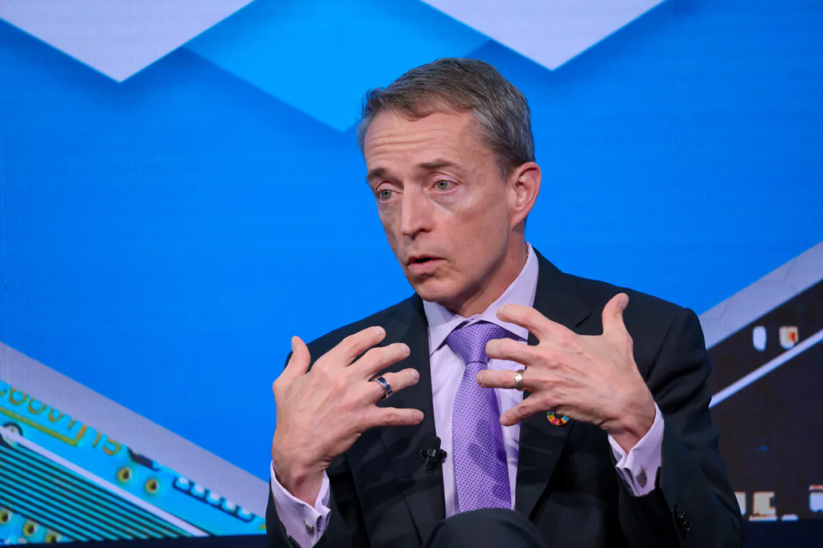 Intel CEO Pat Gelsinger speaks during a panel session of the World Economic Forum (WEF) in Davos, Switzerland, on May 25, 2022. (Hollie Adams/Bloomberg via Getty Images)