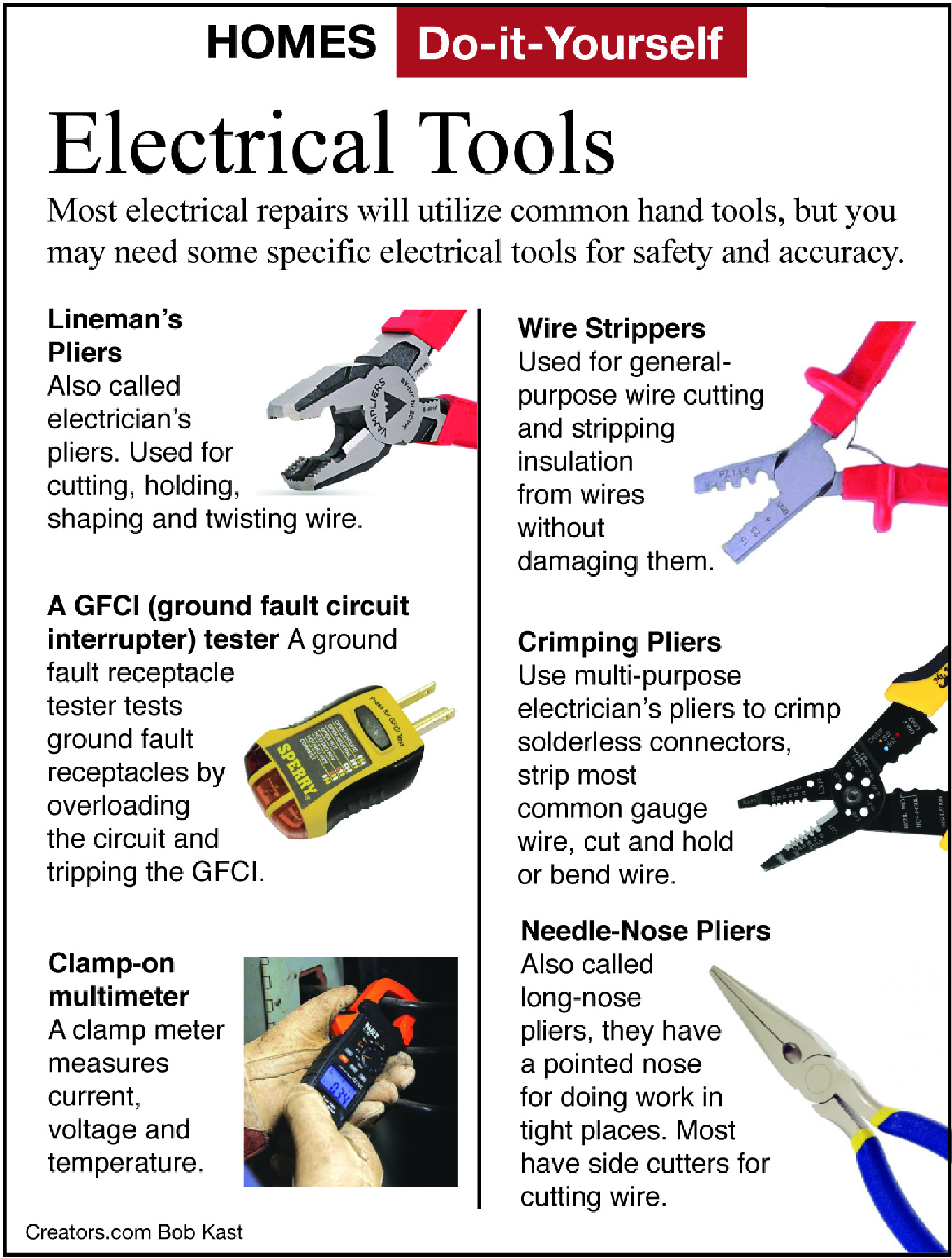 electrical tools tip sheet