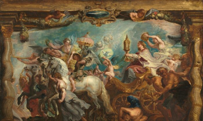 "The Triumph of the Church," after 1628, by a follower of follower of Peter Paul Rubens. Cleveland Museum of Art, Cleveland. (Public Domain)