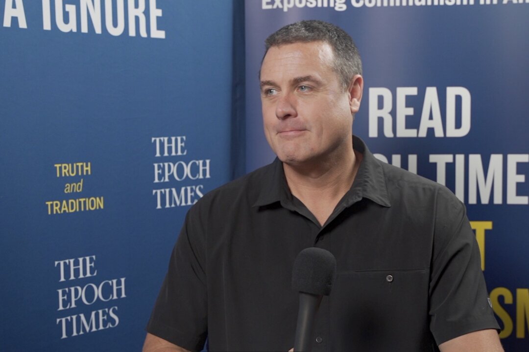 Adam Hardage, in an interview with The Epoch Times, on Aug. 12, 2022. (Chen Lei/The Epoch Times)