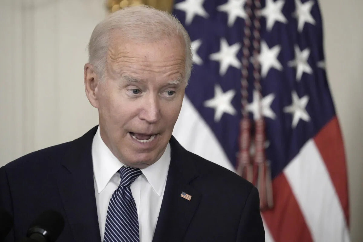 President Joe Biden delivers remarks before signing The Inflation Reduction Act at the White House on Aug. 16, 2022. (Drew Angerer/Getty Images)