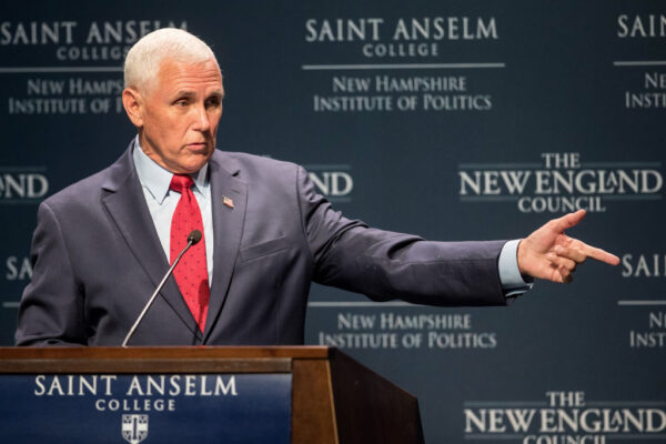 Former Vice President Mike Pence speaks at an event.