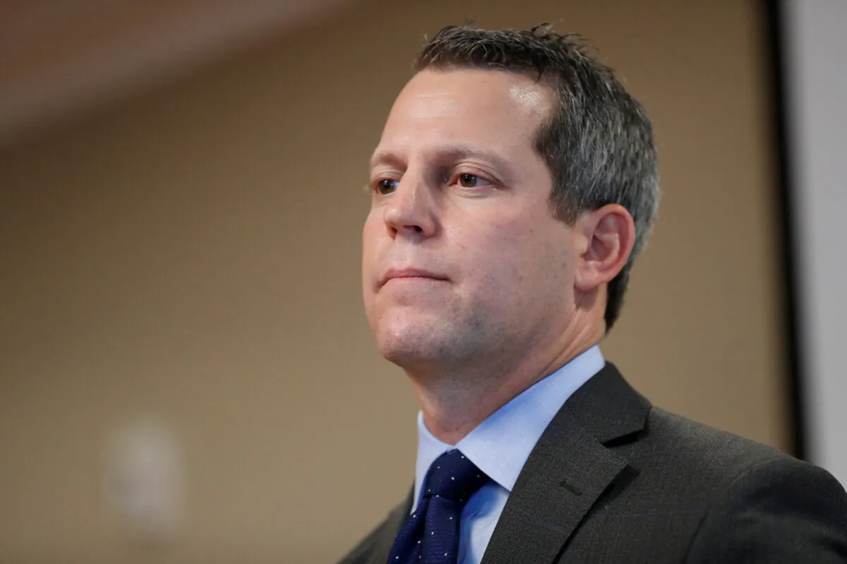 Hillsborough County State Attorney Andrew Warren addresses the media after learning he was suspended of his duties by Florida Gov. Ron DeSantis in Tampa, Fla., on Aug. 4, 2022. (Octavio Jones/Reuters)
