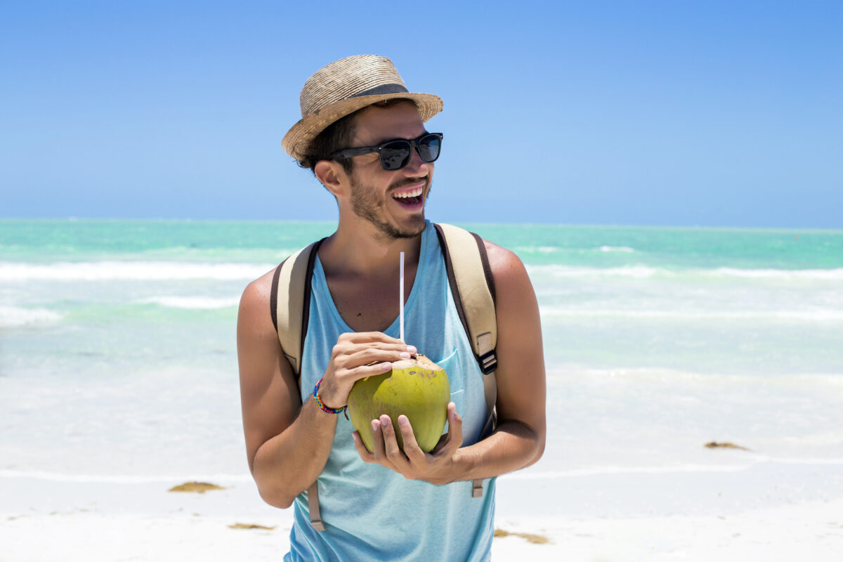 Coconut water has been called “Mother Nature’s sports drink” by marketers, unsweetened coconut water has fewer calories, less sugar, less sodium, and more potassium than a commercial sports drink. (Luna Vandoorne/Shutterstock)