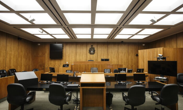 A courtroom at the Edmonton Law Courts building, in Edmonton, on June 28, 2019. (Jason Franson/The Canadian Press)