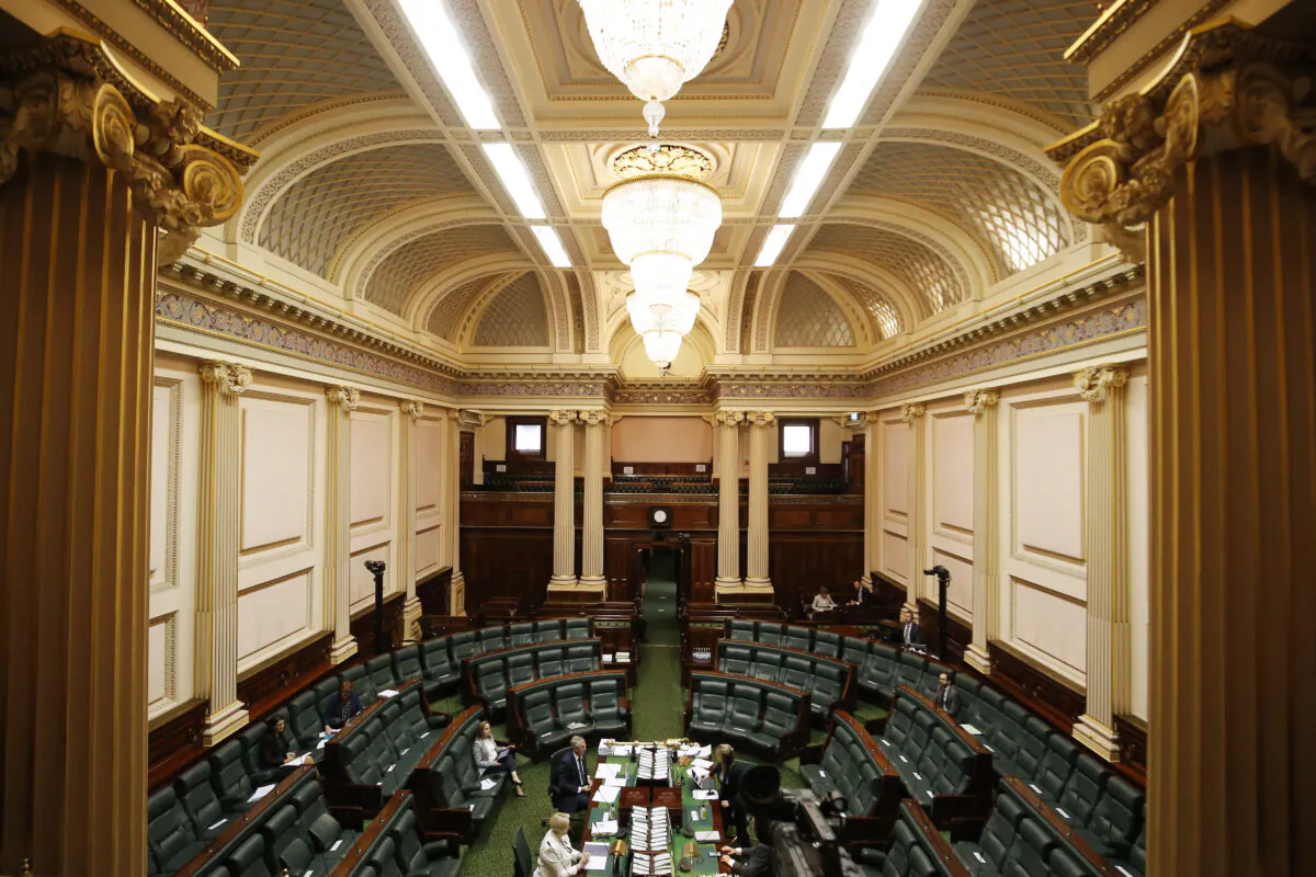 The lower house of Parliament in Melbourne, Australia, on April 23, 2020. (Darrian Traynor/Getty Images)