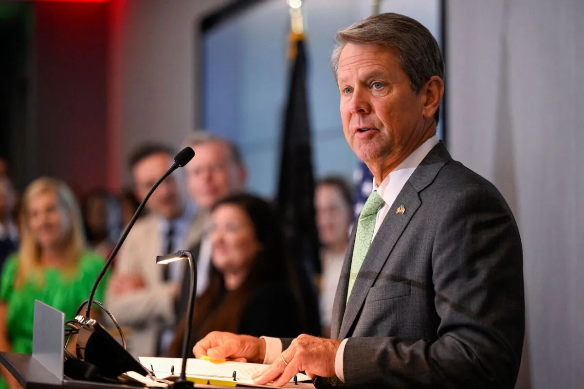 Georgia Gov. Brian Kemp during a dinner reception in Atlanta, Georgia, on June 6, 2022. (Laurie Dieffembacq/Belga Mag/AFP via Getty Images)