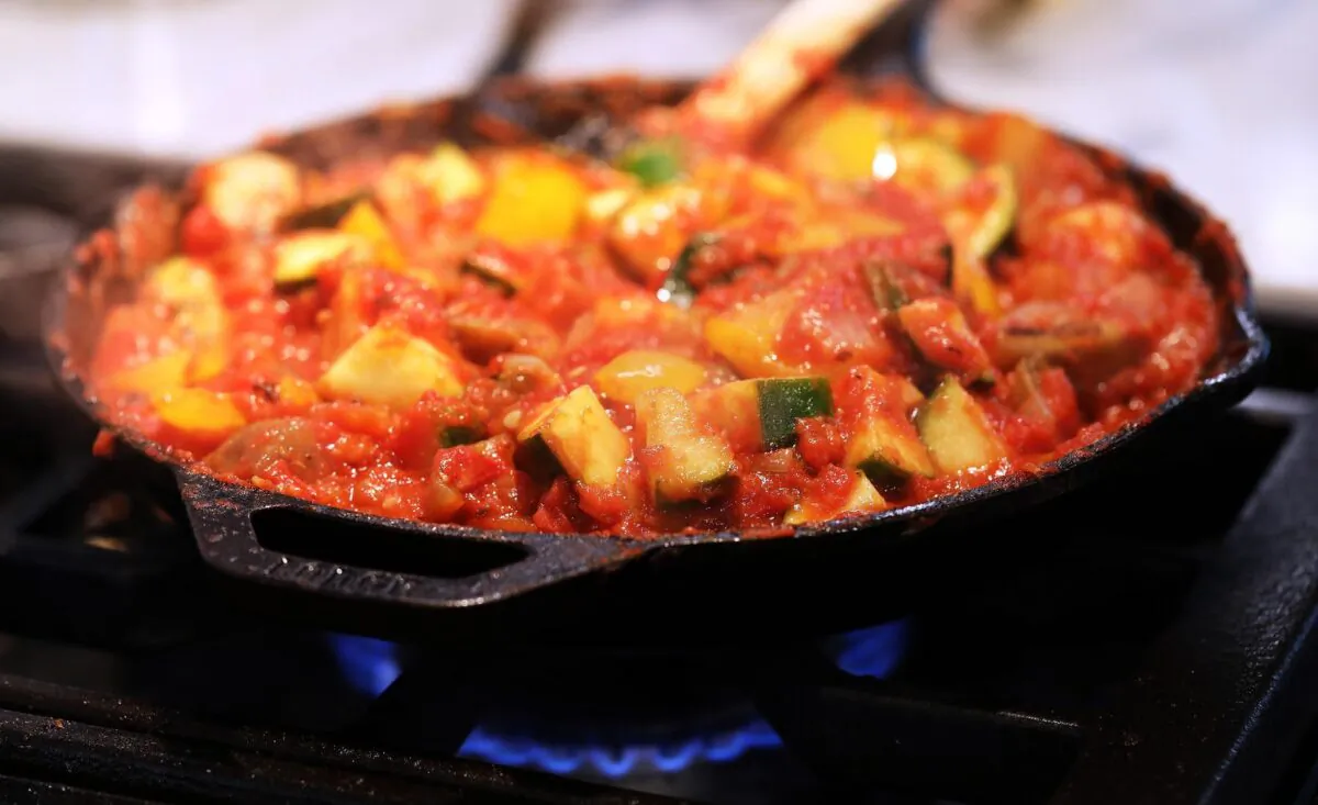 Made with equal parts eggplant, summer squash and bell pepper, ratatouille is a nutritious way to make use of this season's vegetable bounty. (Terrence Antonio James/Chicago Tribune; Shannon Kinsella/food styling)