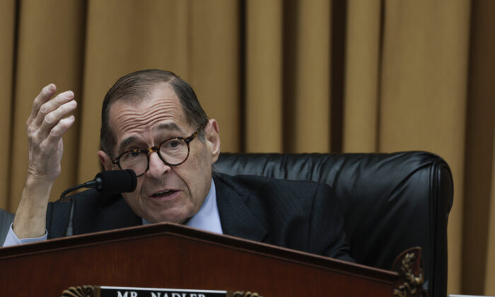 Chairman Jerrold Nadler (D-N.Y.) speaks during a House Judiciary Committee mark up hearing in the Rayburn House Office Building in Washington on June 02, 2022. (Anna Moneymaker/Getty Images)