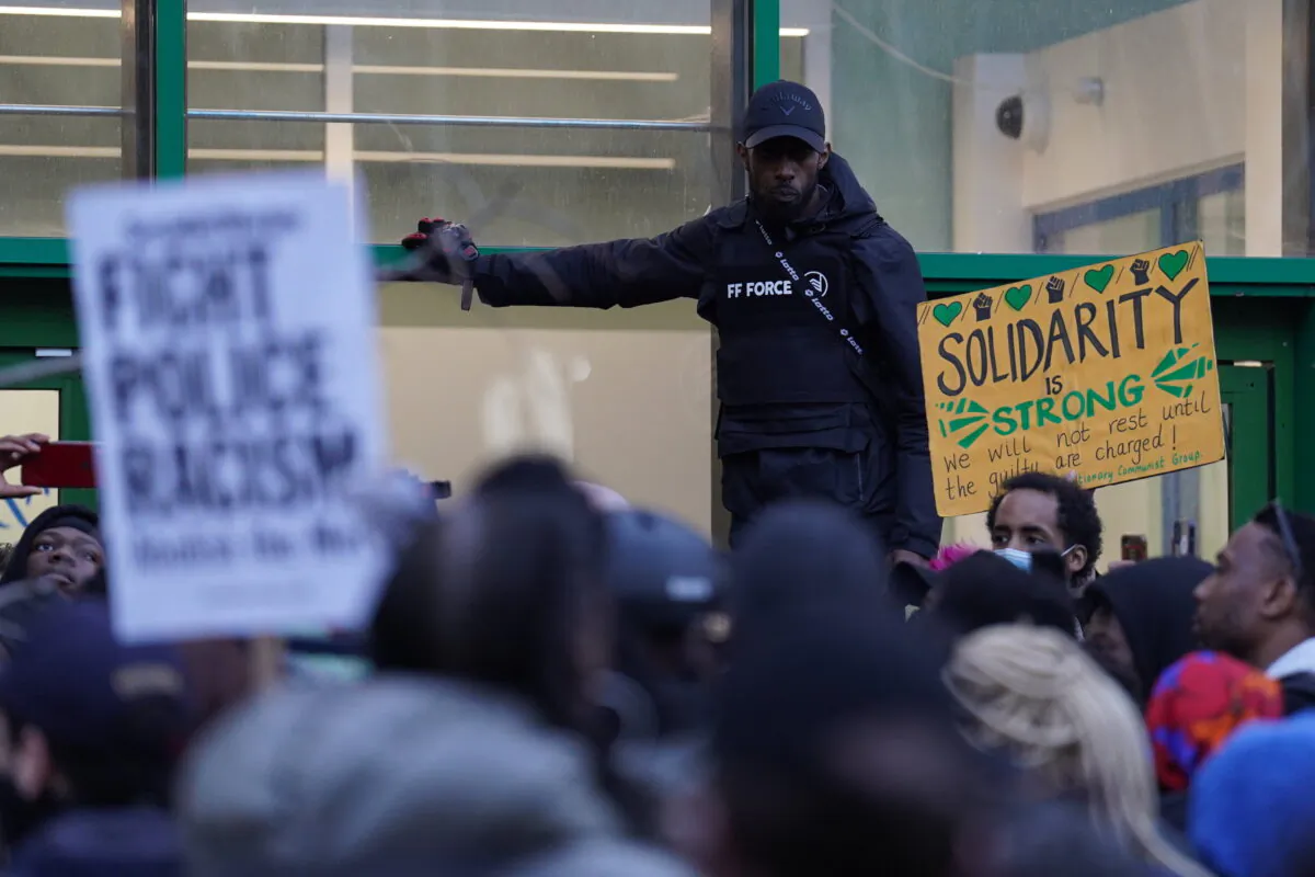 Undated image of a demonstration outside Stoke Newington police station in London, over the treatment of Child Q. (Stefan Rousseau/PA Wire)