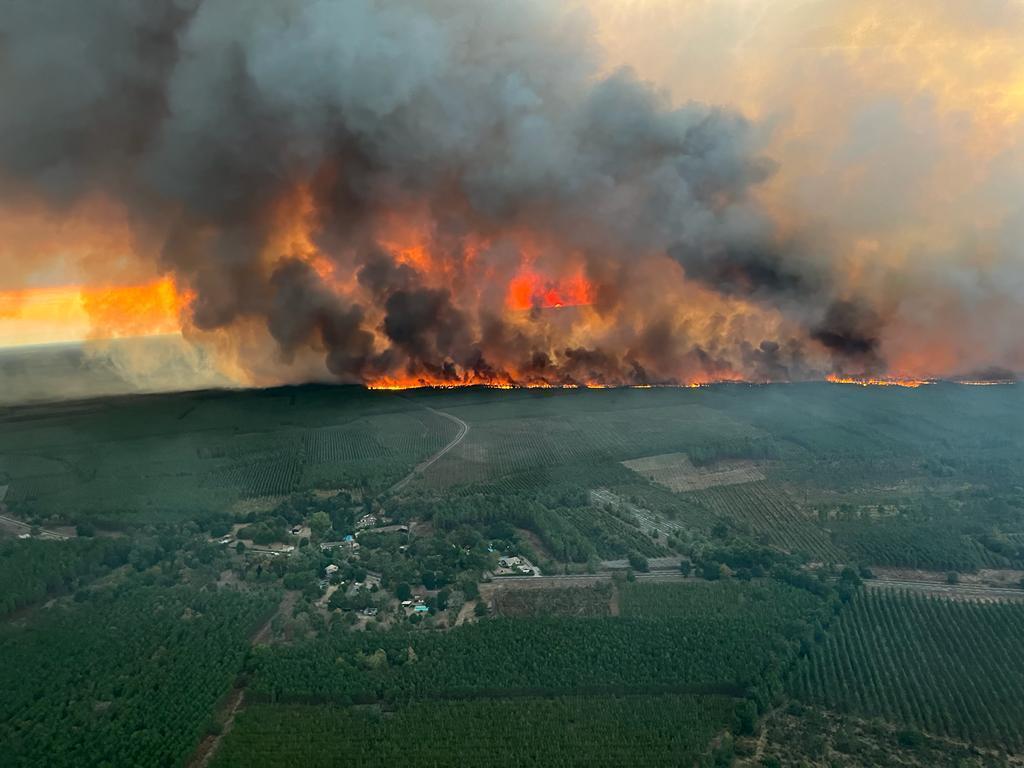 A forest fire in Saint Magne