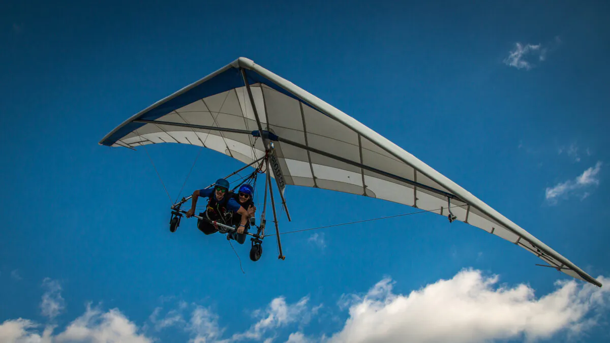 Hang gliding at Lookout Mountain Flight Park begins with either launching off a concrete platform or towing behind an aerotow, a small lightweight tow plane. Most tandem flights reach altitudes of 2,000 to 4,000 feet, but all offer outstanding views of Lookout Mountain. (Chattanooga Tourism Co./TNS)