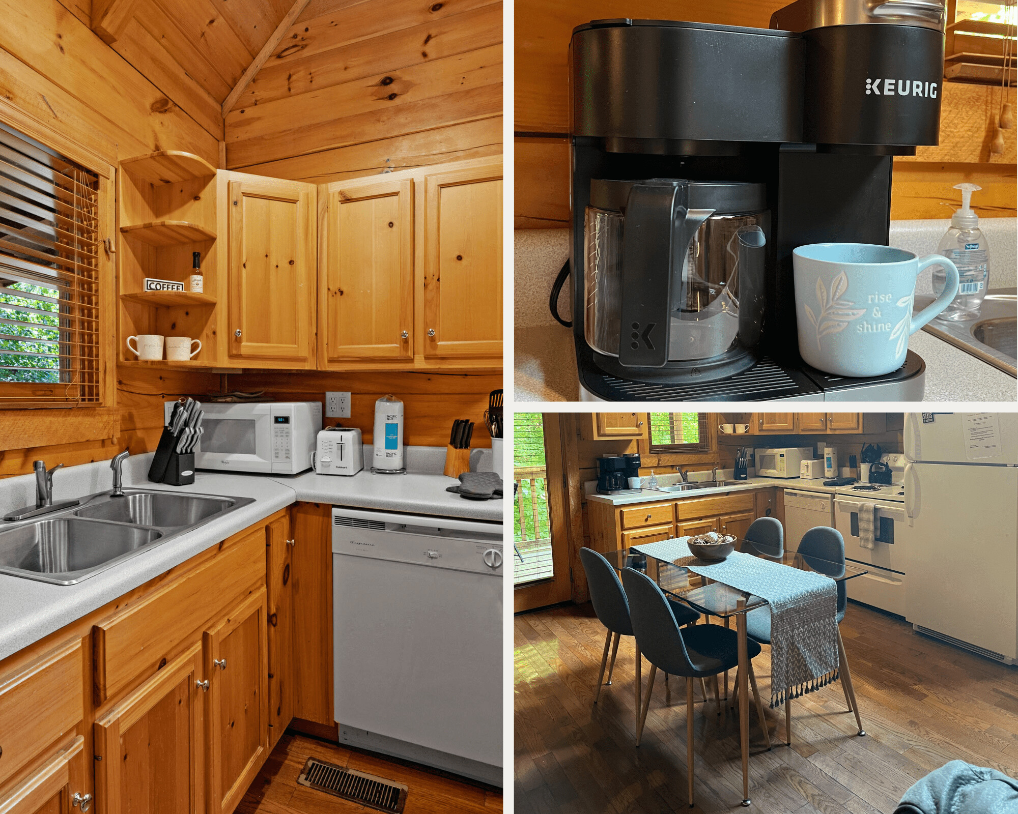 interior of Sunrise Woods Retreat cabin