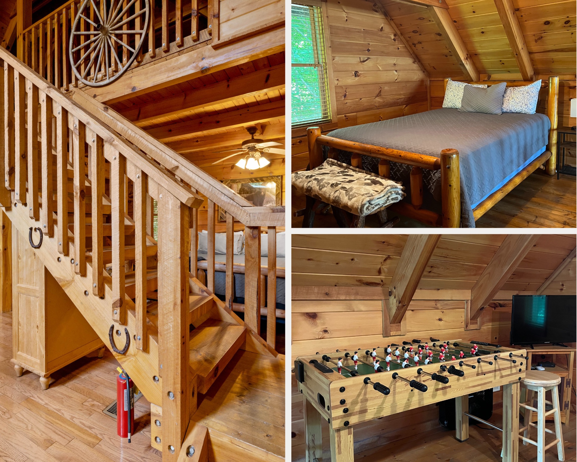 interior of Sunrise Woods Retreat cabin