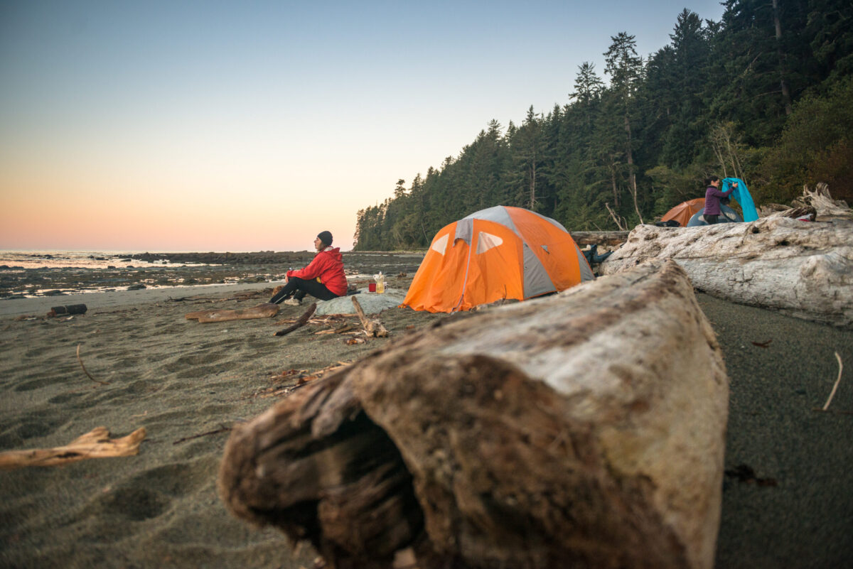 people camping on the beach on the West Coast Trail