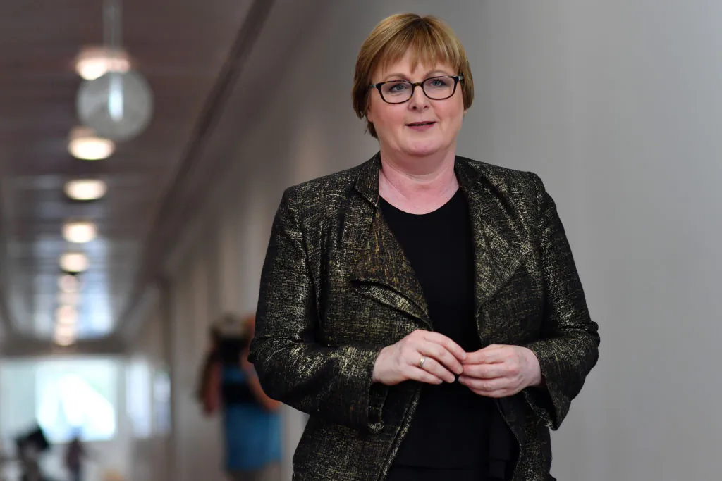 Australia's former Minister for Defence Linda Reynolds arrives for a media conference in the press gallery at Parliament House in Canberra, Australia, on Dec. 7, 2020. (Sam Mooy/Getty Images)