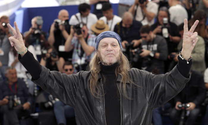 Actor Leon Vitali poses for photographers at the 72nd international film festival in Cannes, southern France, on May 16, 2019. (Petros Giannakouris/AP Photo)