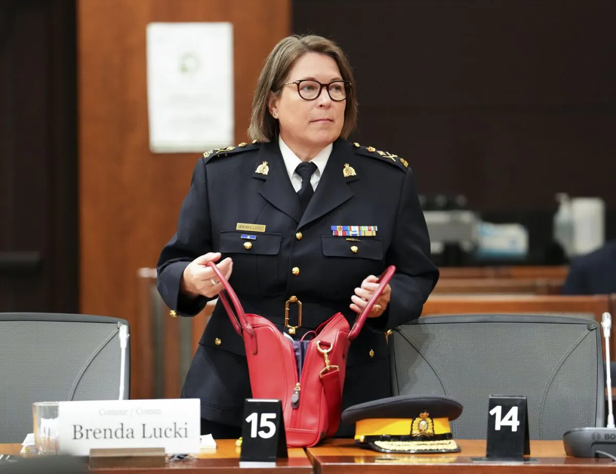 RCMP Commissioner Brenda Lucki appears as a witness at the Standing Committee on Public Safety and National Security on Parliament Hill in Ottawa on July 25, 2022. (Sean Kilpatrick/The Canadian Press)