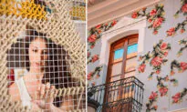 Artist Colors Streets in Spain With Elegantly Embroidered Floral Works of Art: ‘My Mother Taught Me’