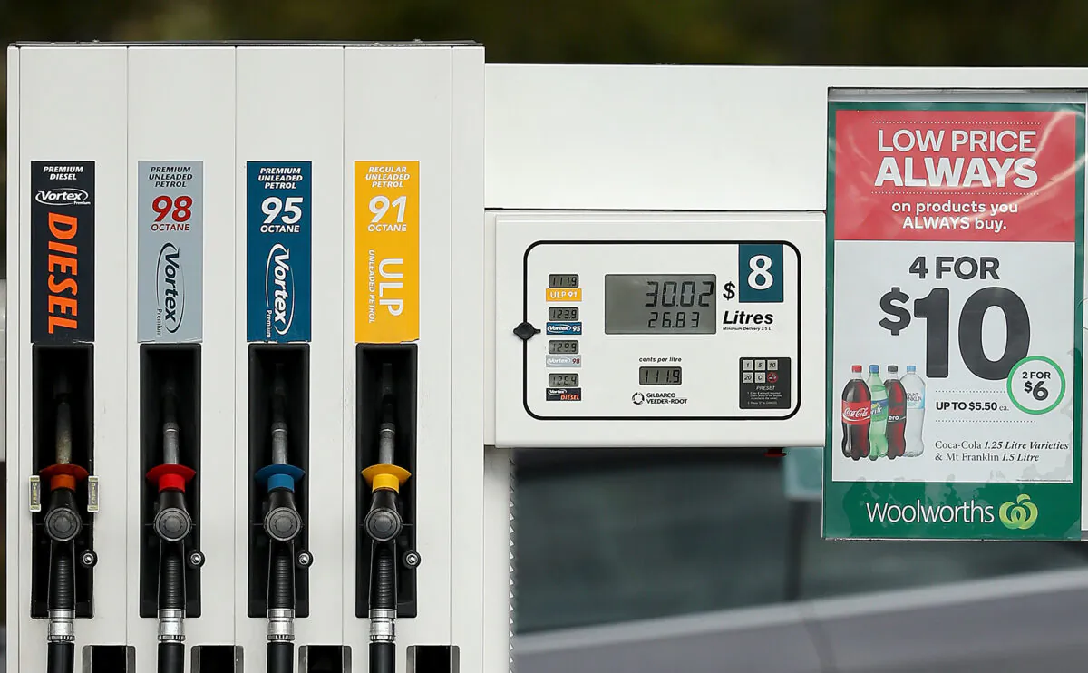 A general view of a fuel dispenser at a Caltex Woolworths petrol station in Melbourne, Australia, on Aug. 10, 2017. (Scott Barbour/Getty Images)