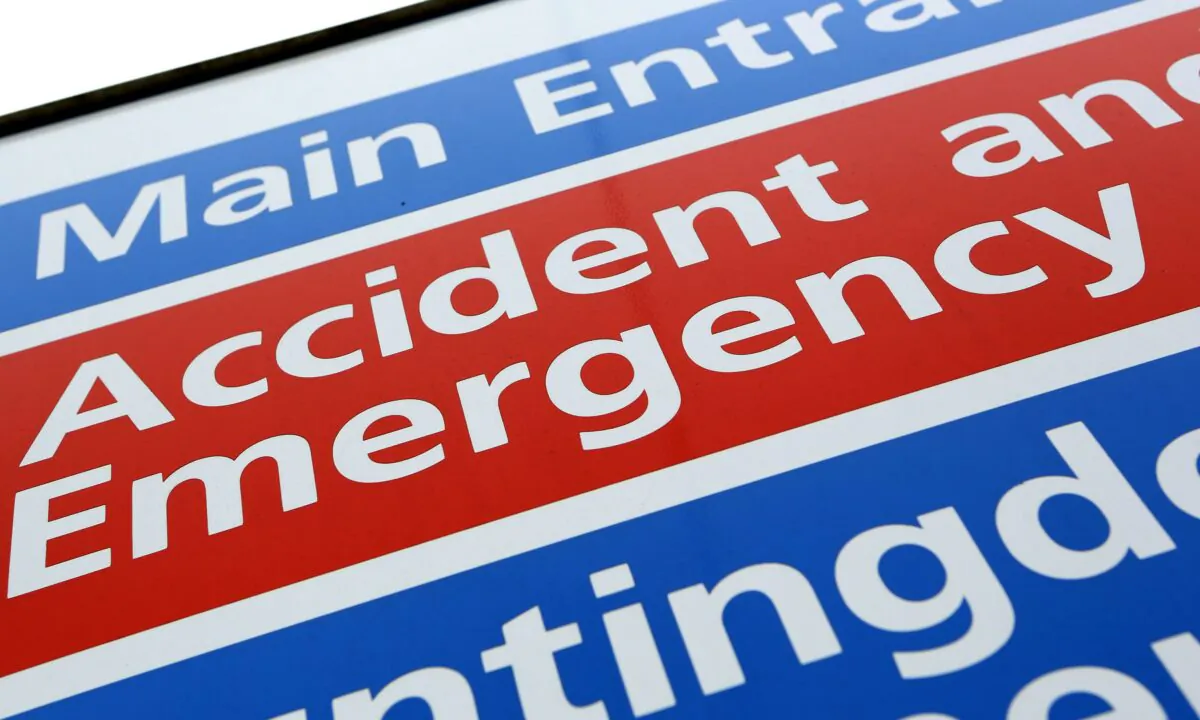 Undated file photo of an Accident and Emergency sign in the United KIngdom. (Chris Radburn/PA Media)