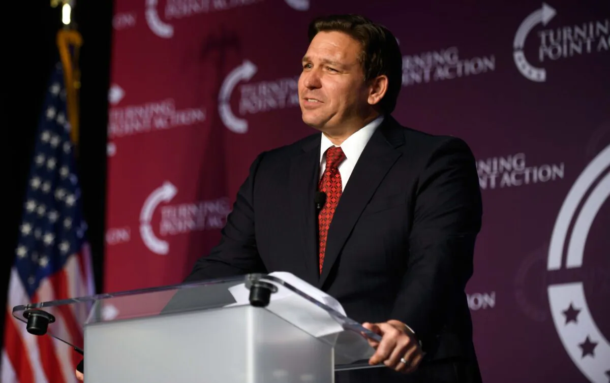 Florida Gov. Ron DeSantis speaks at the Unite and Win Rally in support of Pennsylvania Republican gubernatorial candidate Doug Mastriano at the Wyndham Hotel in Pittsburgh, Pa., on Aug. 19, 2022. (Jeff Swensen/Getty Images)