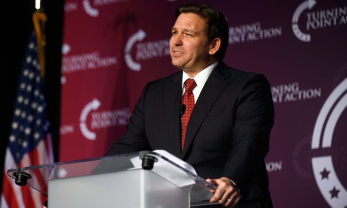 Florida Gov. Ron DeSantis speaks at the Unite and Win Rally at the Wyndham Hotel in Pittsburgh, Pa., on Aug. 19, 2022. (Jeff Swensen/Getty Images)