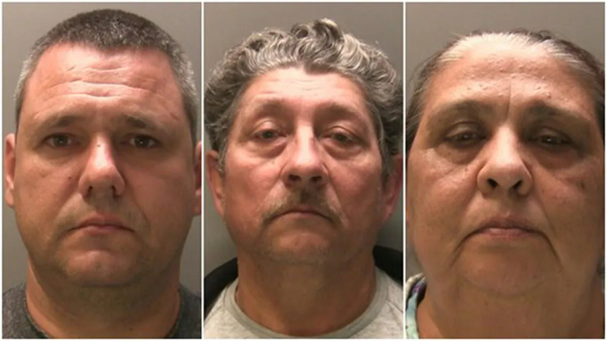 Undated photo of (L to R) Normunds Freibergs, Jacobus Stankevicius, and Ruta Stankeviciene, who were convicted of modern slavery offences at Newport Crown Court in Wales on Aug. 24, 2022. (Gangmasters and Labour Abuse Authority)