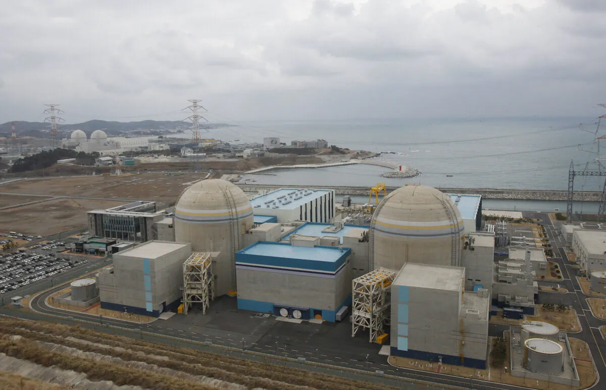 Nuclear power plants, Kori 1 (R), and Shin Kori 2 are seen in Ulsan, South Korea, on Feb. 5, 2013. (Ahn Young-joon/AP Photo)
