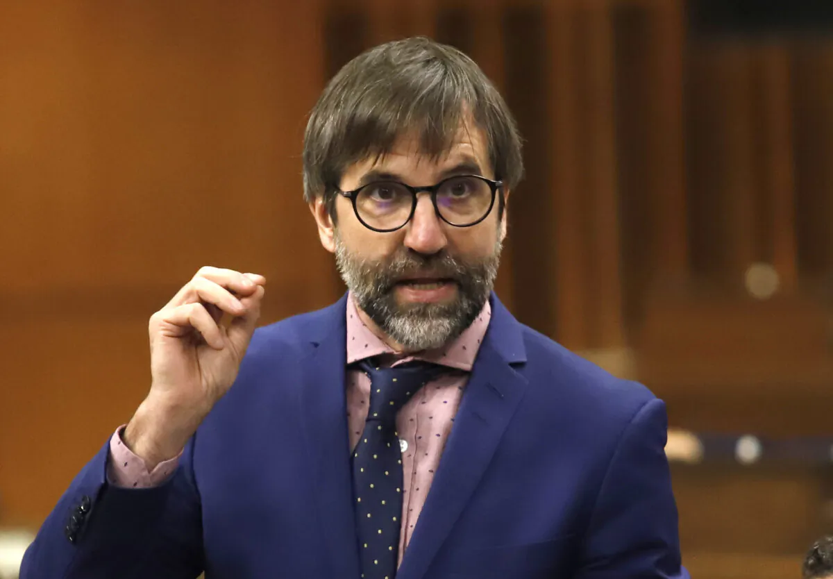 Environment and Climate Change Minister Steven Guilbeault rises during question period in the House of Commons on Parliament Hill in Ottawa on June 17, 2022. (The Canadian Press/Patrick Doyle)