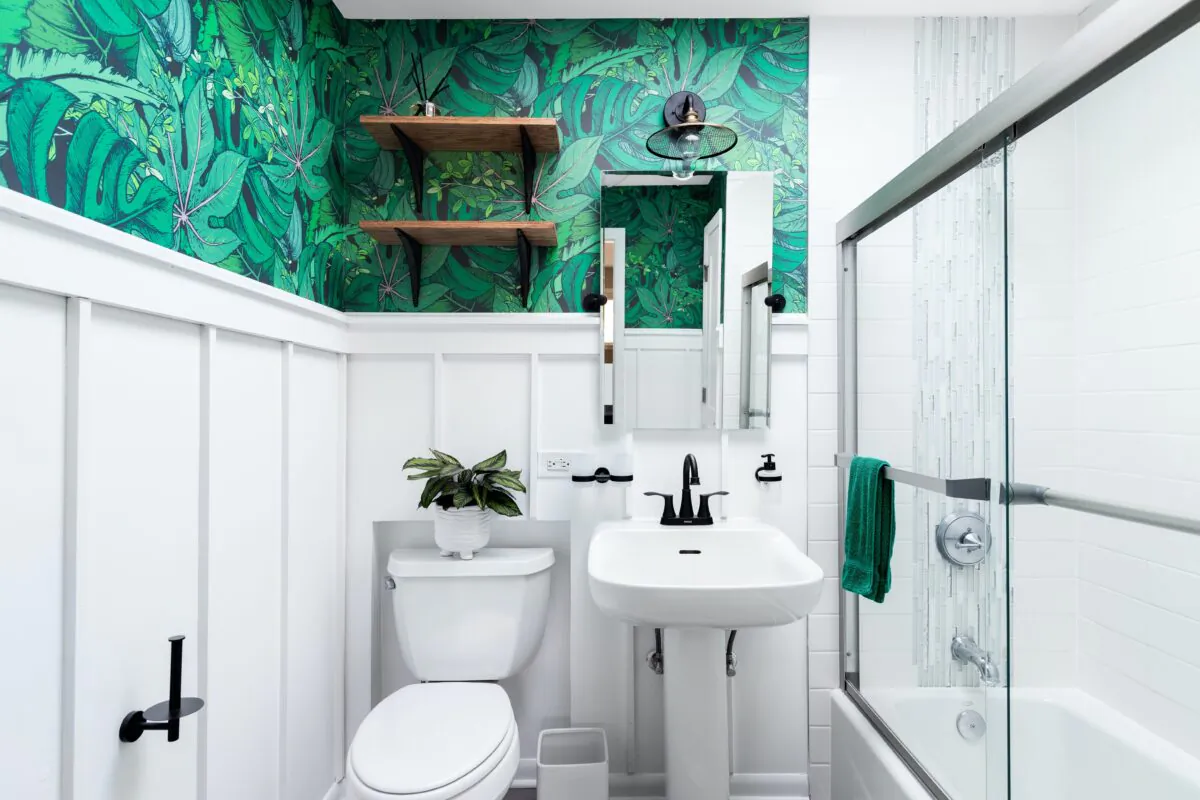 Because the plumbing is usually exposed with the installation of a pedestal sink, specific rough-in measurements of the water and drain lines, plus finished plumbing materials, may be required. (Hendrickson Photography/Shutterstock)