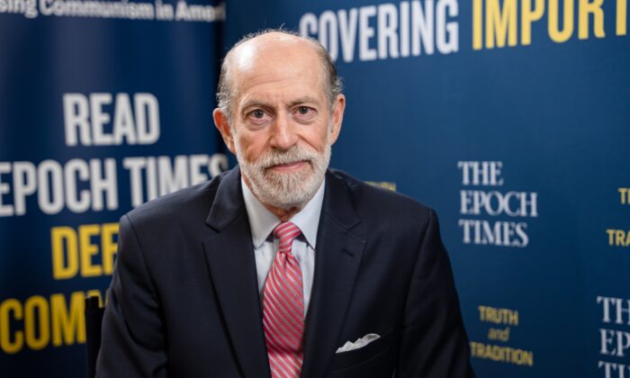 Frank Gaffney, executive chairman at the Center for Security Policy and the co-author of the new report, “The CCP is at War with America," at CPAC on Aug. 6, 2022. (Otabius Williams/The Epoch Times)
