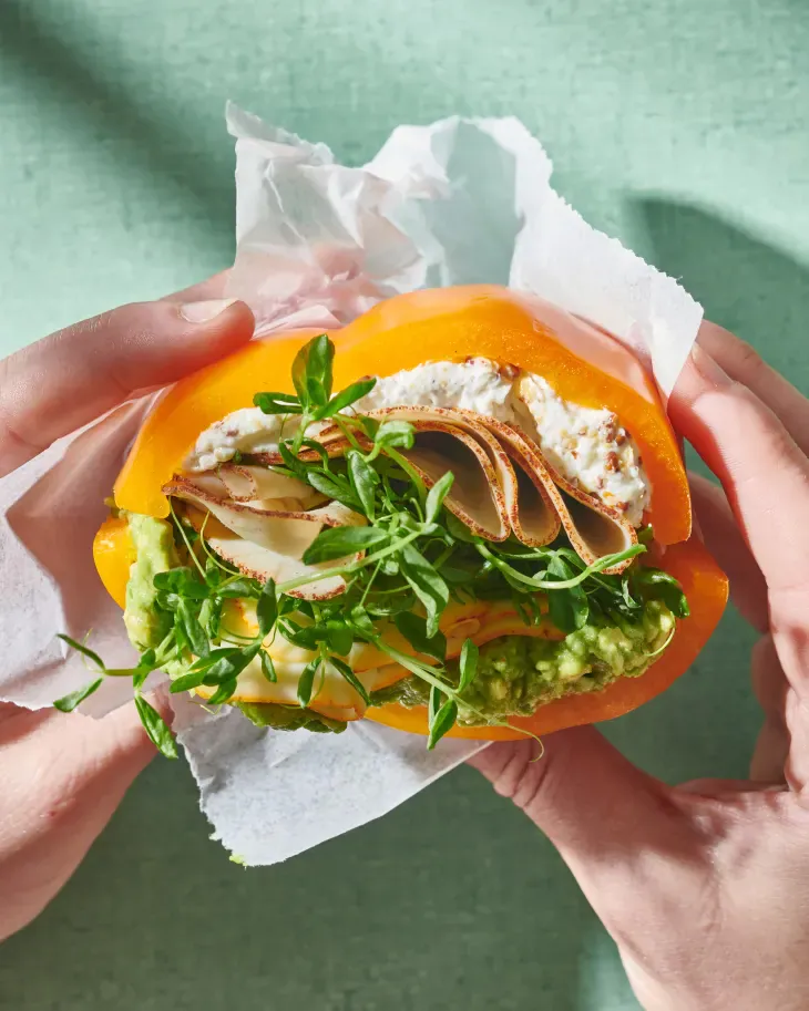 Crunchy bell peppers replace the bread in this deli-style lunch. (Kelly Marshall/TNS)