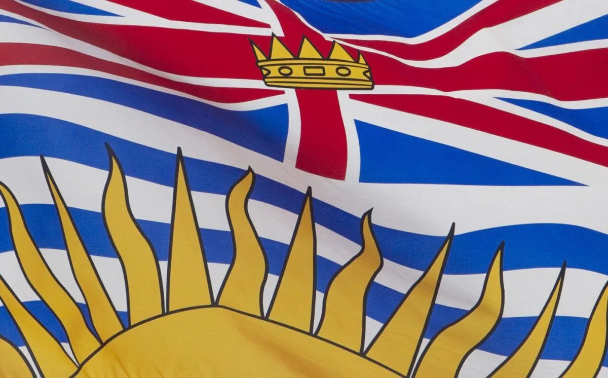 British Columbia's provincial flag flies in Ottawa, July 3, 2020. (The Canadian Press/Adrian Wyld)
