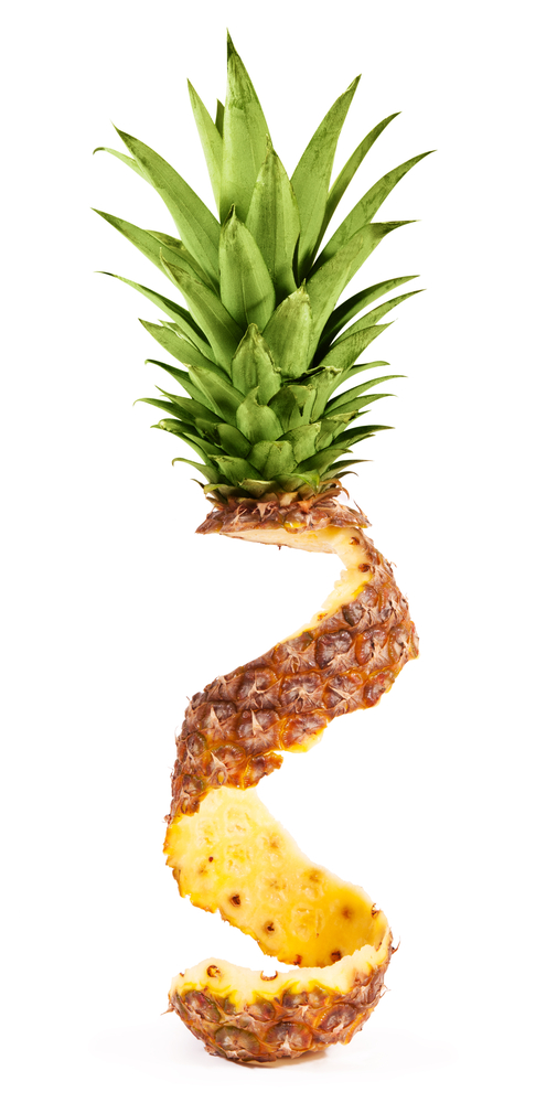 Peel,Of,Pineapple,Isolated,On,White,Background