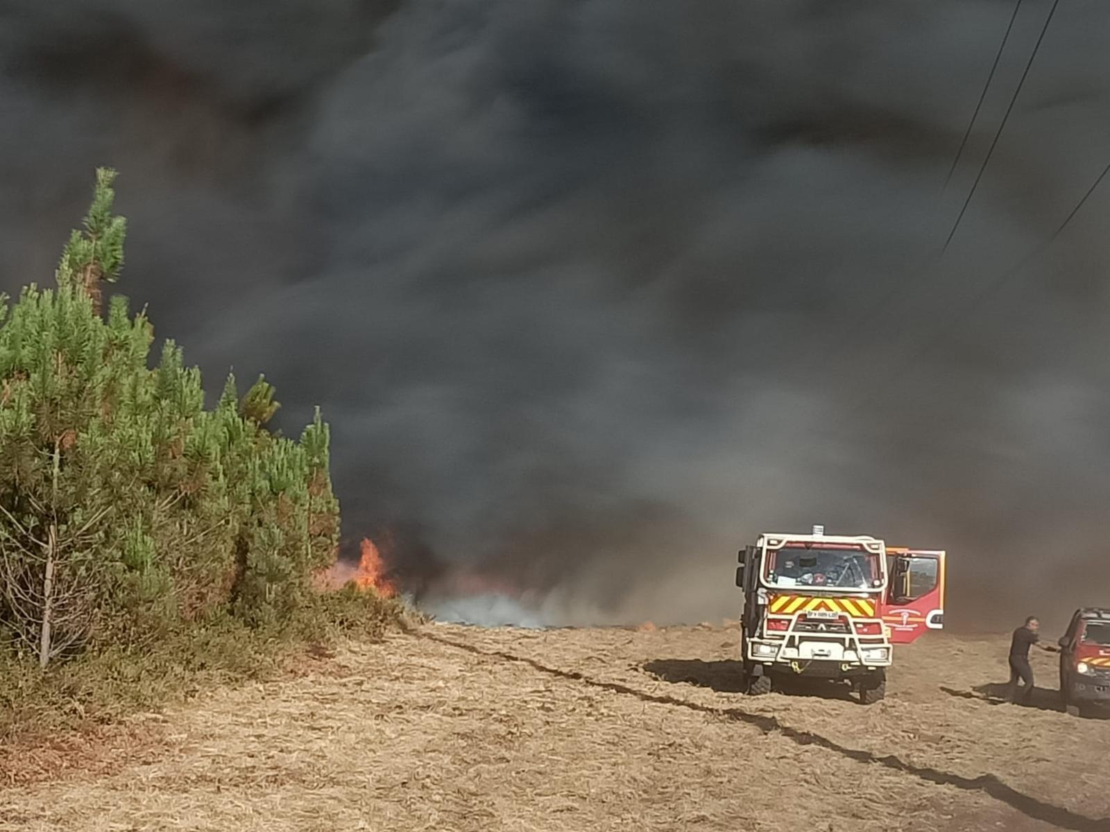 A forest fire in Saint Magne, south of Bordeaux