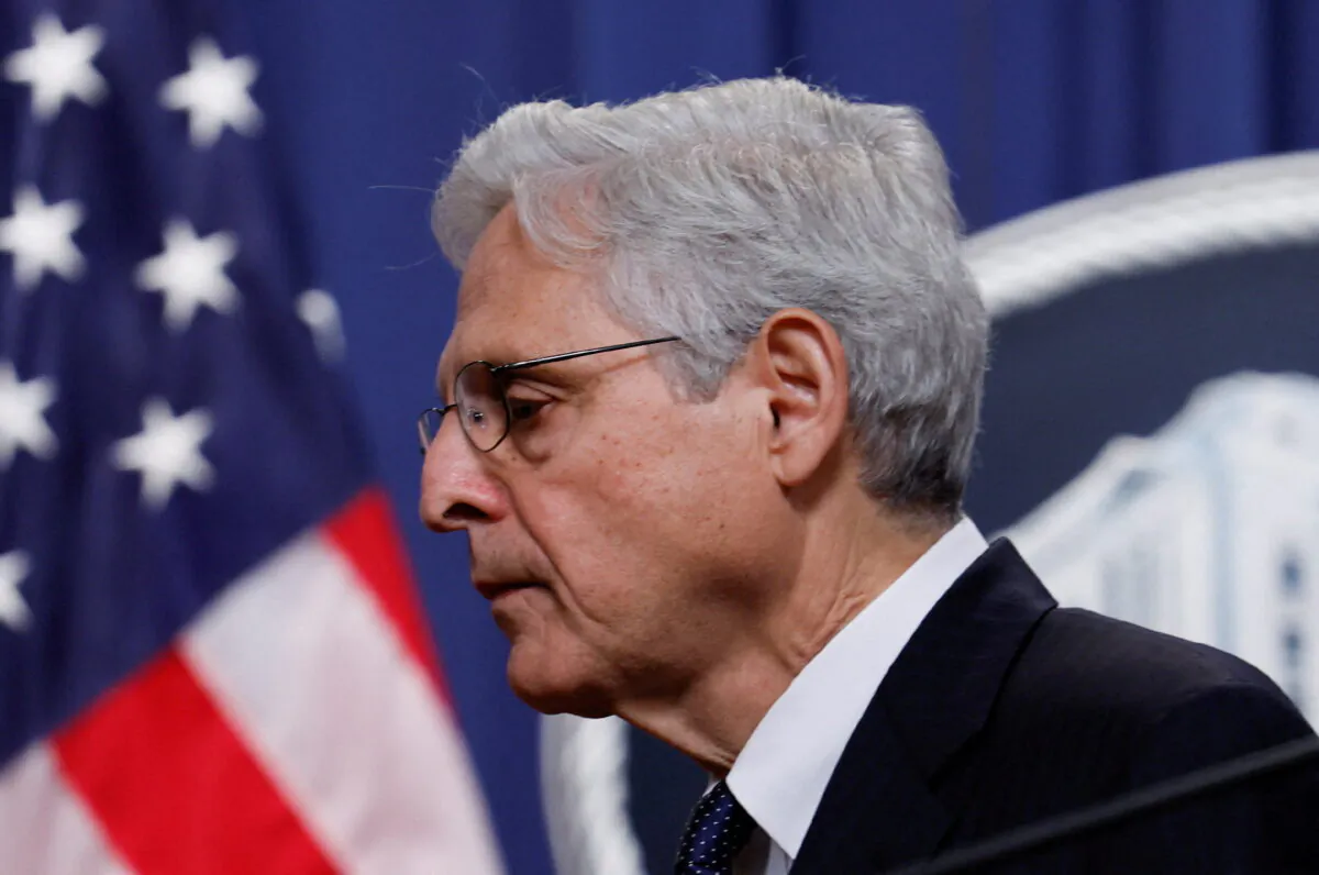 U.S. Attorney General Merrick Garland turns away and leaves the podium after speaking about the FBI's search warrant served at former President Donald Trump's Mar-a-Lago estate in Florida during a statement at the U.S. Justice Department in Washington, on Aug. 11, 2022. (Evelyn Hockstein/Reuters)