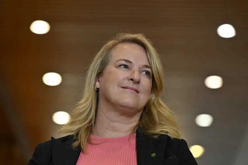 Independent member for North Sydney Kylea Tink at a press conference at Parliament House in Canberra, Aug. 4, 2022. (AAP Image/Mick Tsikas)
